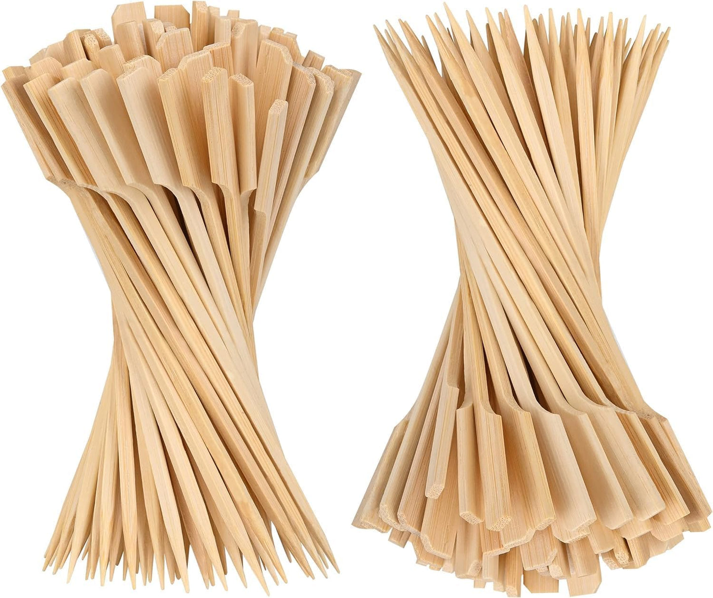 4.7 Inch Bamboo Skewers, 300 PCS Bamboo Paddle Wood Picks, Toothpicks for Appetizers, Cocktail Picks for Drinks, Food Picks, BBQ, Sandwich, Barbecue Snacks.