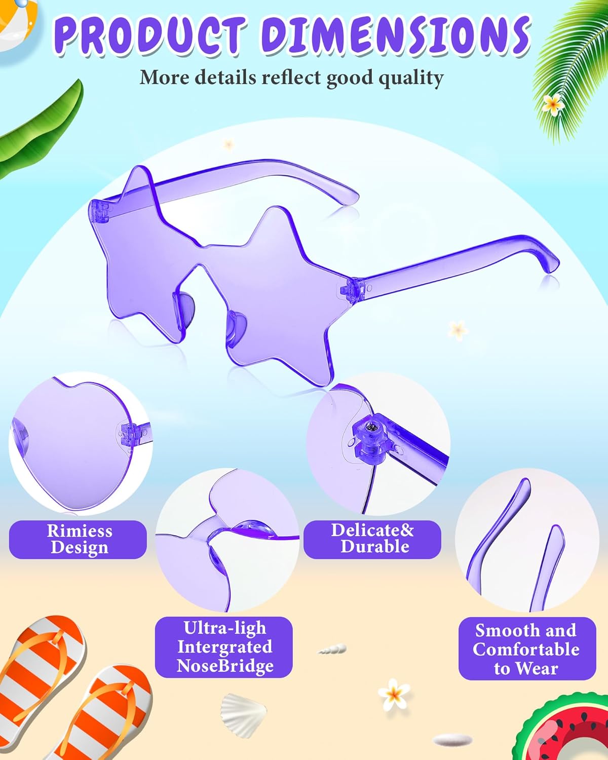 Kanayu 12 Pcs Mixed Style Rimless Sunglasses Retro Party Favors Eyewear for Bachelor Party Photoshoot Costume Accessories