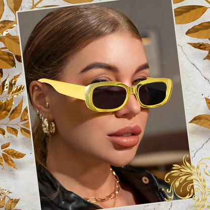 SUNOVELTIES 10 Pack Rectangle Sunglasses for Women Retro Narrow Square Glasses 90s Aesthetic Vintage Eyewear Uniex Adult