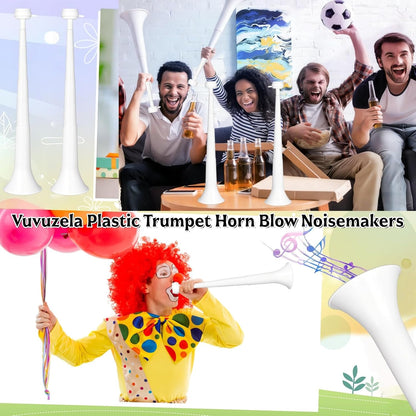 2 Pcs Stadium Horn for Adult, 21 Inch Vuvuzela Plastic Collapsible Cheering Trumpets for Sporting Events Football Carnival Party (Blue)