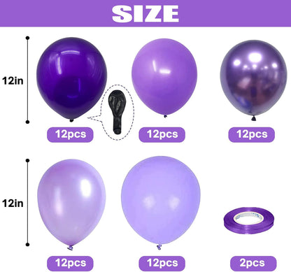 Pink Blue Purple Balloon, 60 Pcs 12 Inches Hot Pink Metallic Purple Teal Yellow Balloons Confetti Balloons for Kids Magic Theme Birthday Decoration Baby Shower Girls Music Party Supplies