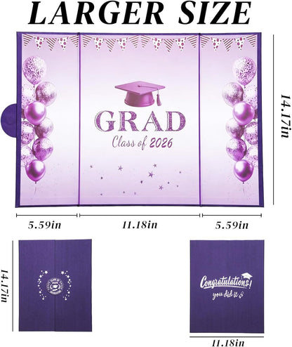Green Graduation Party Decorations Class of 2026 - Extra Large 22" x 14" Graduation Guest Book to Sign Signature Board for Graduation Gifts Congrats Grad Party Favors Supplies Decor Keepsake
