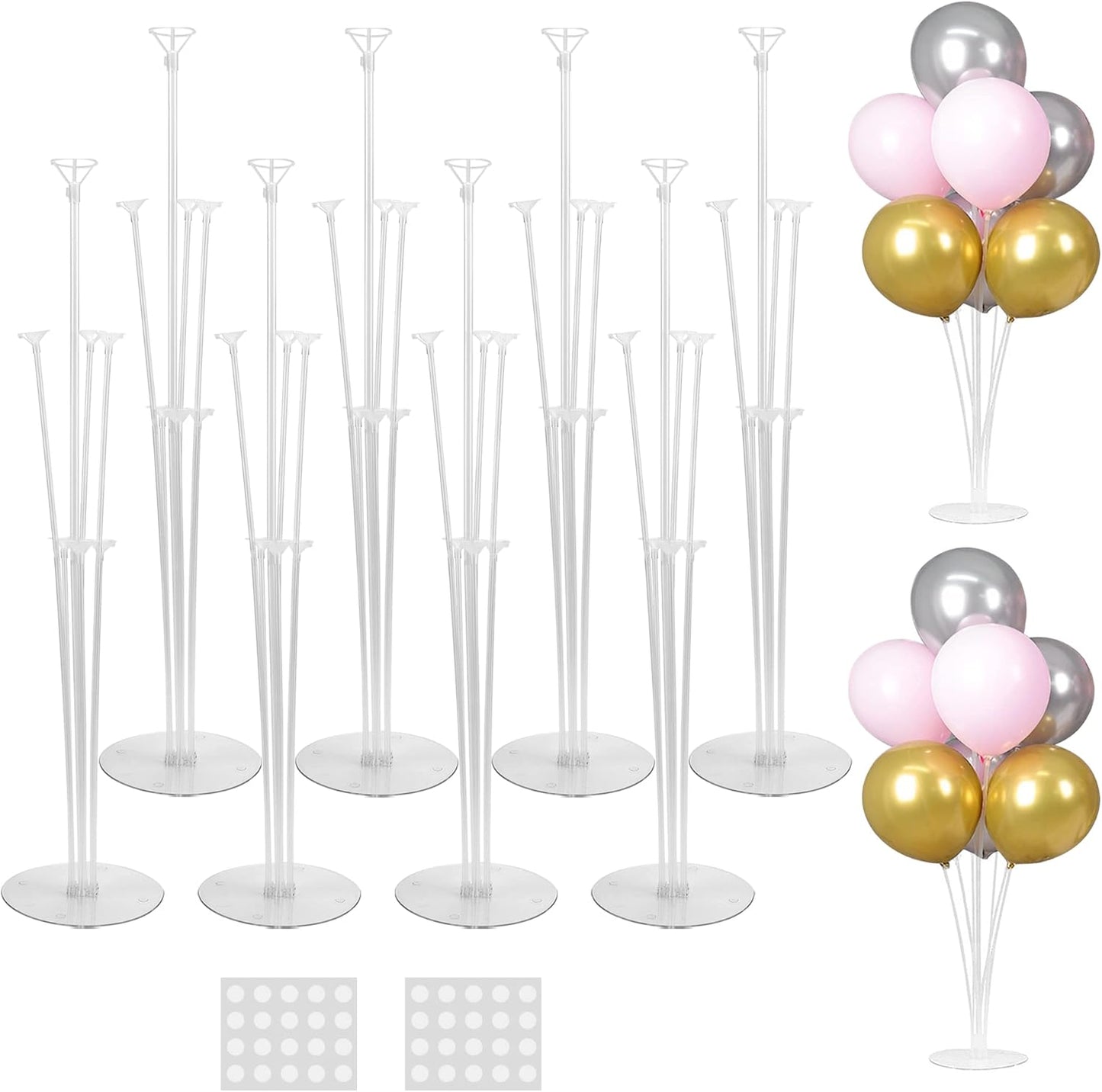 JOYYPOP 4 Sets Balloon Stand Kit For Table, Balloon Sticks with Base Birthday Graduation Party Decorations Wedding