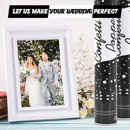 12 Pack Red Biodegradable Confetti Cannon-Confetti Poppers for Wedding, Graduation, Birthday, New Year's Eve Celebration Valentines Day Wedding Engagement Anniversary Bridal Shower Party Supplies