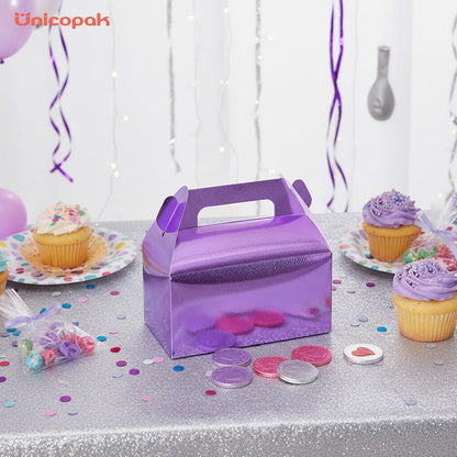 UnicoPak 30 Pack Party Favor Boxes Treat Boxes, White Gable Gift Boxes for Party Favors Goodies Cookies Treats Candies Meals Lunch, 6.5x3.5x3.5 Inches