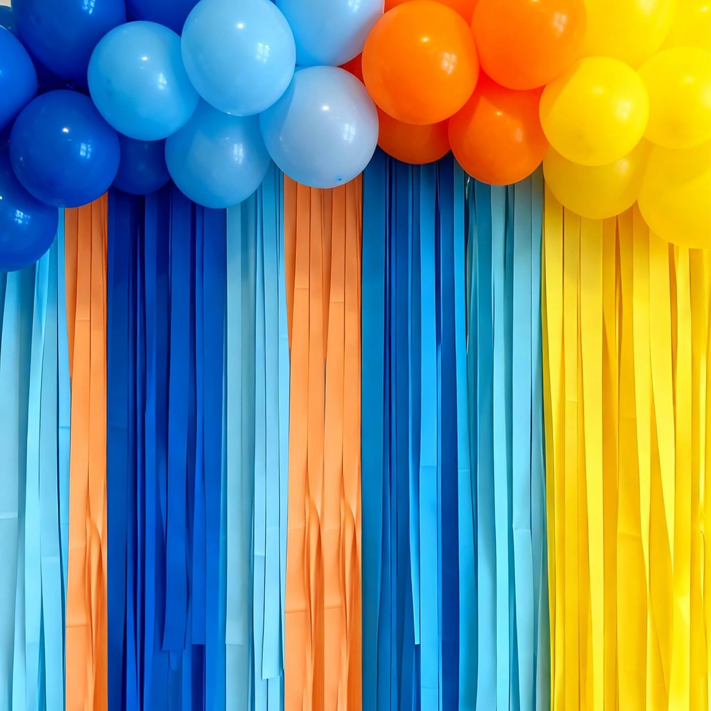 BEISHIDA 8 Rolls Red Yellow Blue and Green Crepe Paper Streamers for Carnival Circus Sesame Street Paw Party Decorations, Birthday DIY Craft Paper(1.8 Inch x 82 Ft/Roll)
