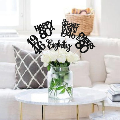 15 PCS 50th Birthday Centerpiece Sticks Fifty Happy 50th Straight Outta 1976 Table Flower Centerpieces Sticks Cheers to 50 Floral Decorations for 50th Birthday Party Centerpieces Supplies Black