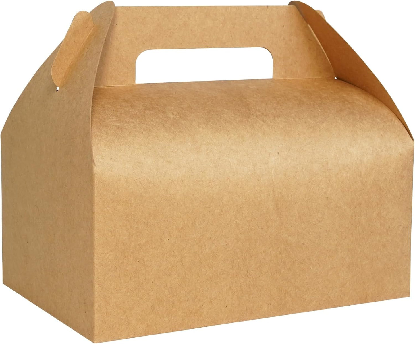 UnicoPak 30 Pack 9x6x6 Gable Boxes, Large White Treat Boxes with Handles, Cardboard Gift Boxes for Party Favors, Lunch, Bakery, Cookies, Picnic, To-Go Food, DIY Gift Packaging