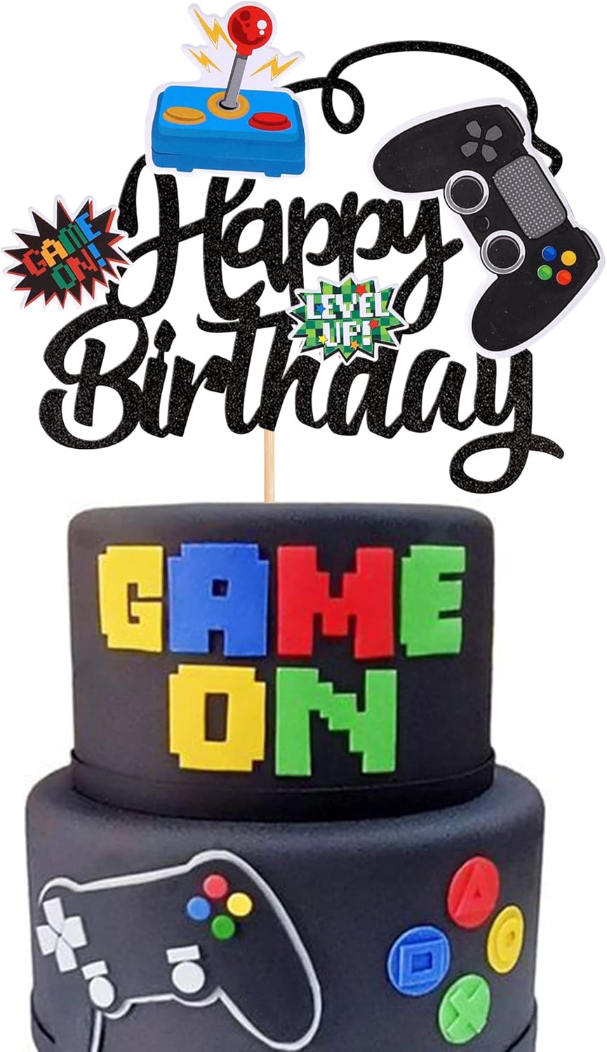 36 PCS Video Game Cupcake Toppers Assembled Game On Controllers Cupcake Picks GamePad Cake Decorations for Game Theme Baby Shower Kids Boys Girls Birthday Anniversary Party Decorations Supplies