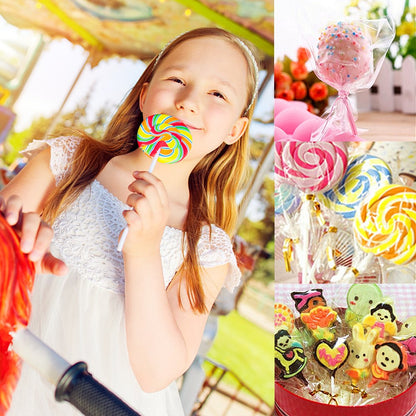 Augshy 300Pcs 6 Inch Cake Pops Making Tools - 100Pcs Cake Pop Sticks, Bags and Twist Ties