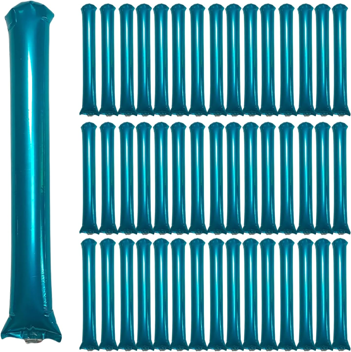 48pcs Round Head Boom Sticks Thunder Sticks Cheering Sticks Team Spirit Plastic Cheerleading Spirit Stick Clapper Inflatable Noise Maker Sports Supply (Blue)
