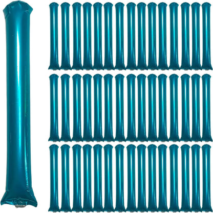 48pcs Round Head Boom Sticks Thunder Sticks Cheering Sticks Team Spirit Plastic Cheerleading Spirit Stick Clapper Inflatable Noise Maker Sports Supply (Blue)