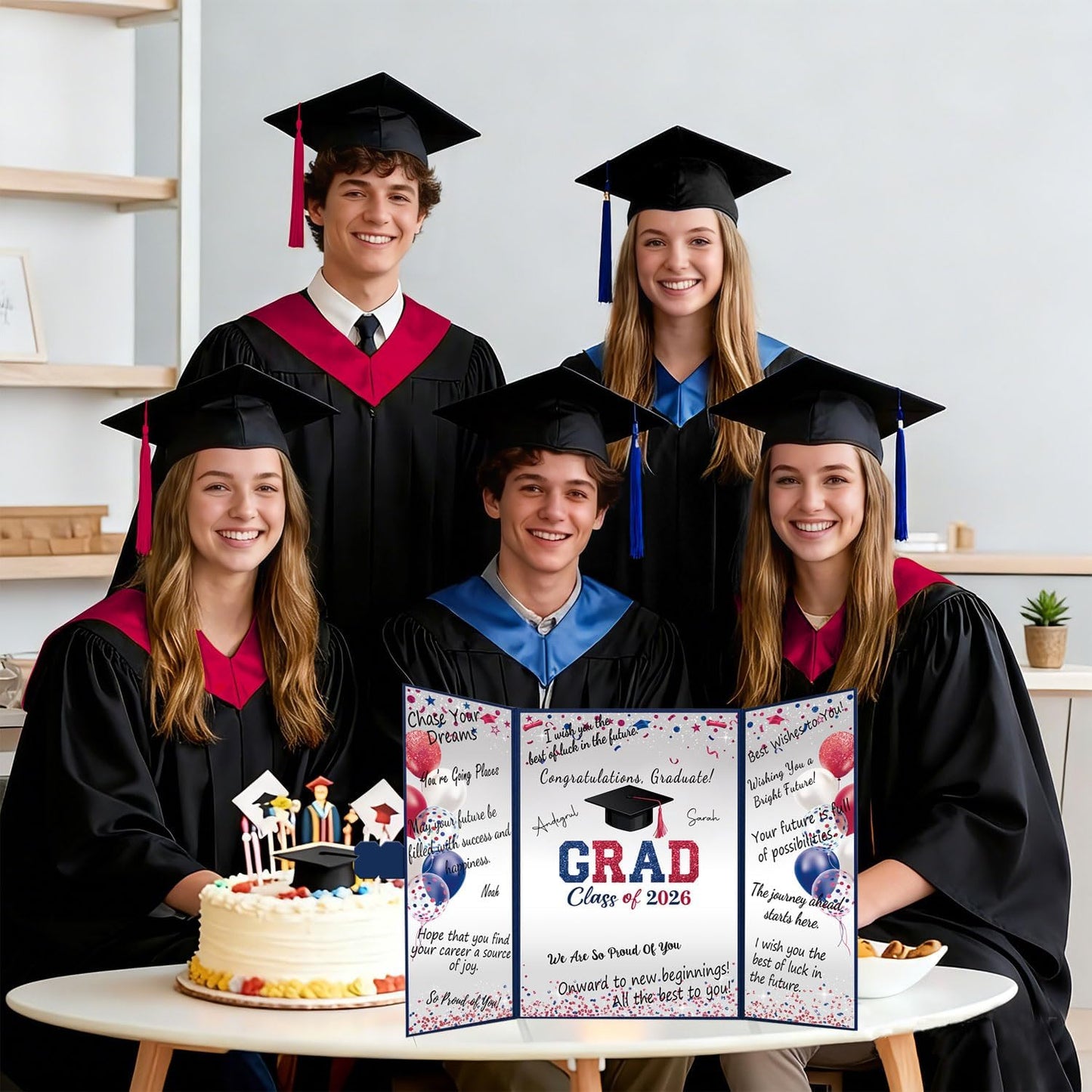 QIYANPAX Graduation Guest Book 2026, Blue and Gold Graduation Decorations Class of 2026, Graduation Signature Book, Congrats Grad Guest Book Alternative, Unique Graduation Gifts