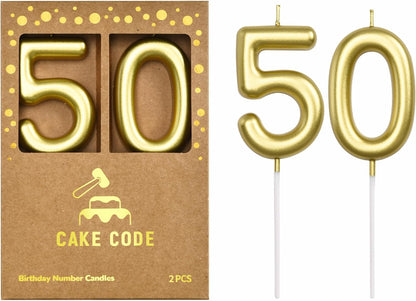 2.76 Inch Classical Gold 5 Number Birthday Candles, Gold Number Candles, Cake Number Candles, Party Celebration