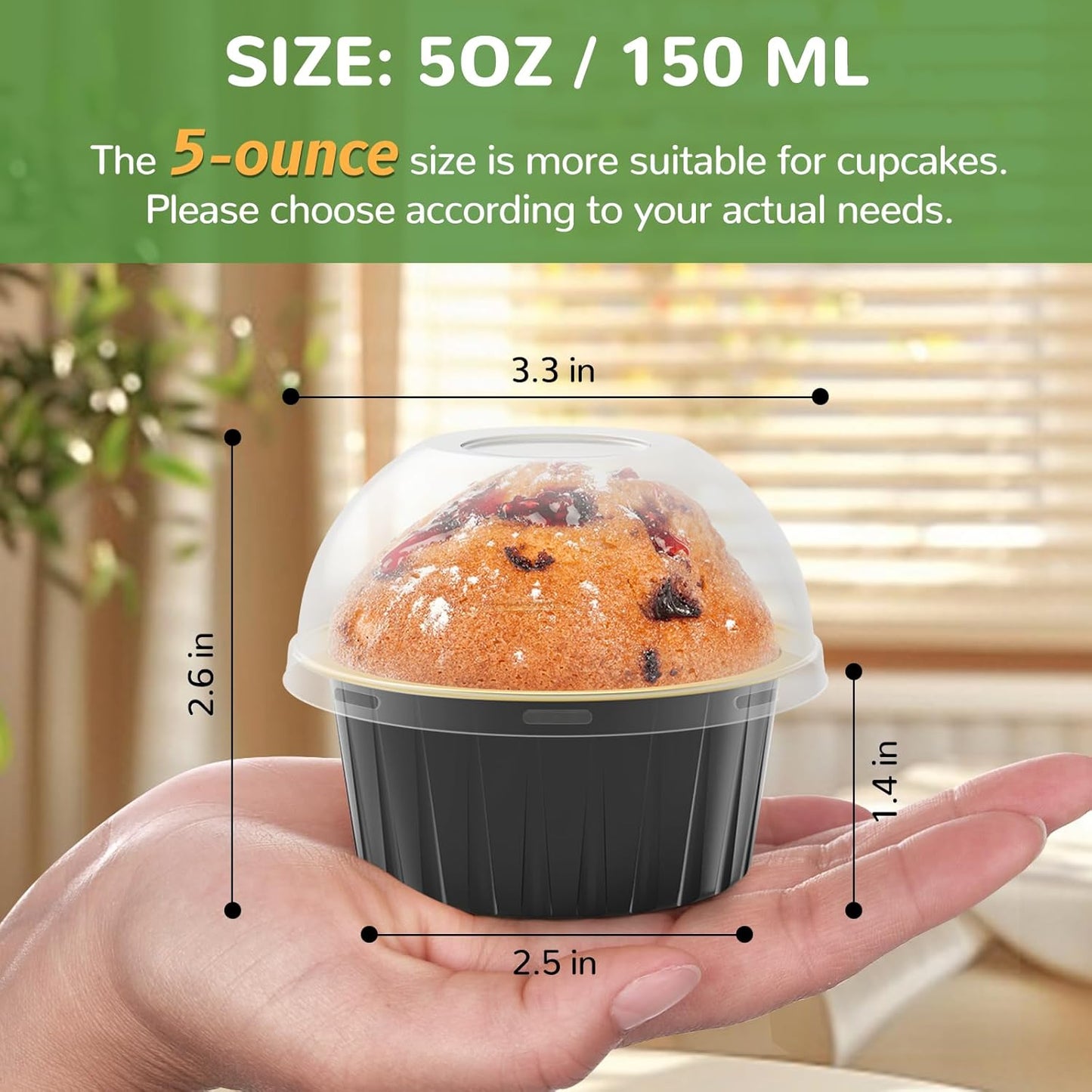 TLAZZ 40 Pack 5 OZ Mini Cake Pans with Lids, Disposable Aluminum Foil Ramekins Muffin Tin, Round Brownie Pudding Cupcake Baking Cups, Mini Cake Containers Flan Molds for Wedding Birthday Party