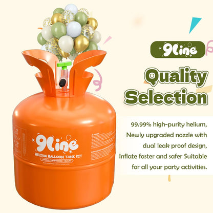 13L Helium Tank Up To 50 LatexBalloons, Helium Tank For Balloons At Home,50 Latex Balloons, Curling Ribbon and Balloon Tie Tool