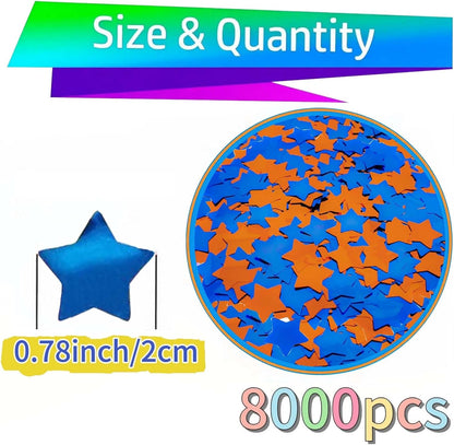 Rainbow Metallic Foil Star Confetti 0.78inch/2cm 8000PCS Table Confetti for Party Birthday Decoration or Filled Balloons