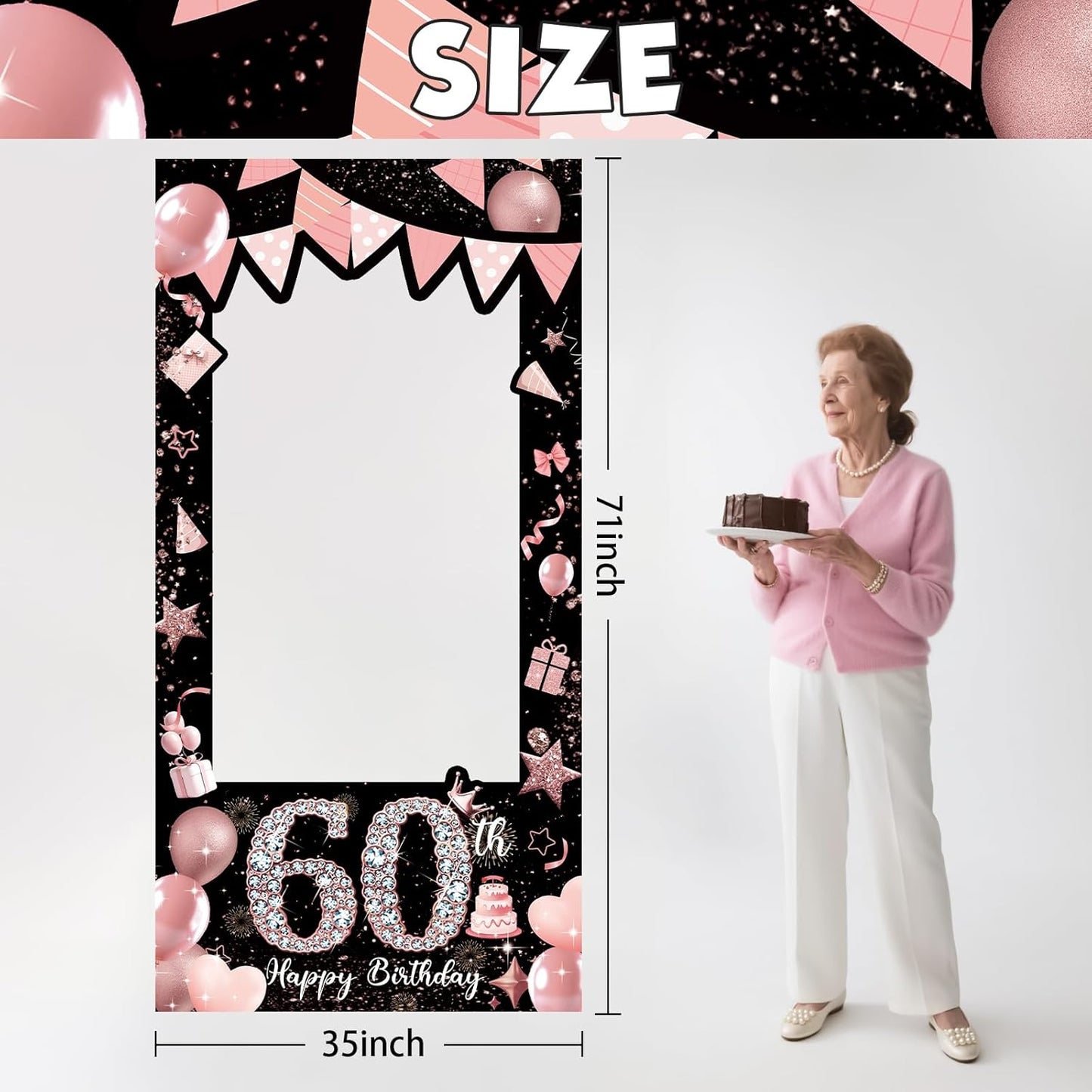 Pink 80th Birthday Neon Photography Banner Backdrop Glow Party Disco Dance Neon Theme Birthday Banner Photo Frame Props Props Selfie Background Face Cutout Photo Props Decoration