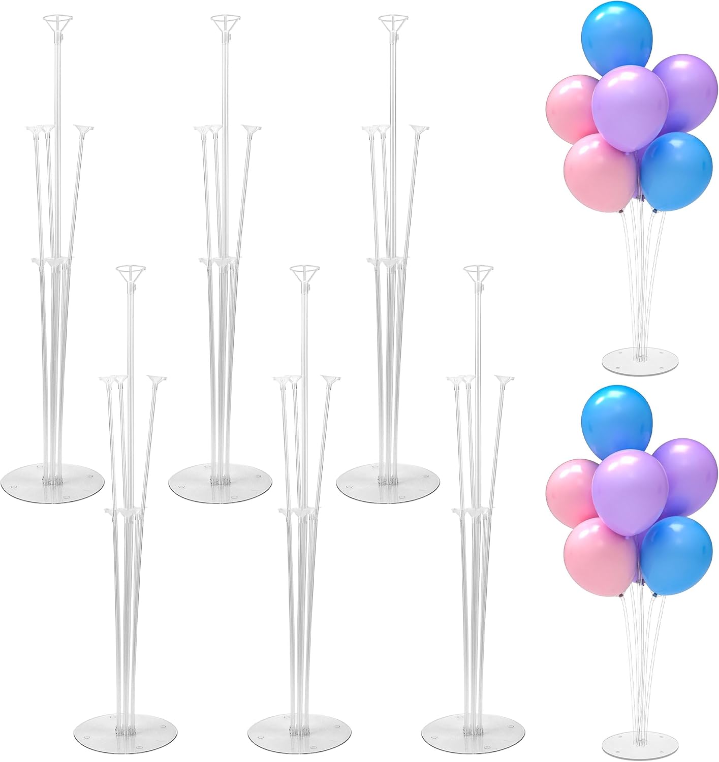 JOYYPOP 4 Sets Balloon Stand Kit For Table, Balloon Sticks with Base Birthday Graduation Party Decorations Wedding