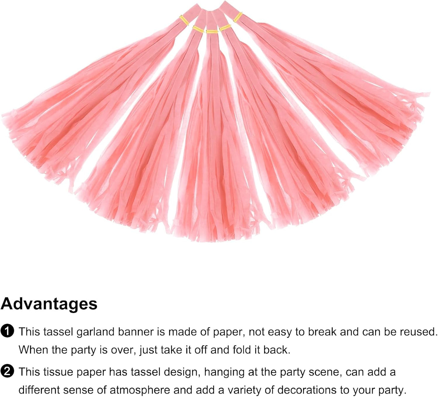 MECCANIXITY 15Pcs Light Blue Tassel Garland Banner with Rope Tissue Paper Tassels Party DIY Kits for Anniversary Wedding Birthday Party
