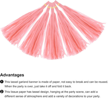 MECCANIXITY 15Pcs Light Blue Tassel Garland Banner with Rope Tissue Paper Tassels Party DIY Kits for Anniversary Wedding Birthday Party