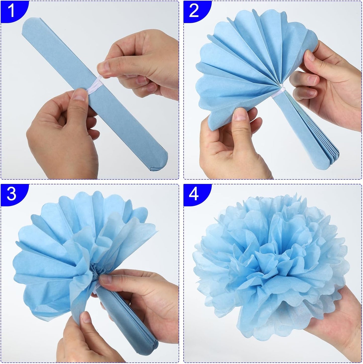 M METERXITY 10 Pack Tissue Pom Poms Flowers - Wedding Decoration, Durable & Beautiful, Apply to Birthday/Party/Wedding (6 Inches, Green)