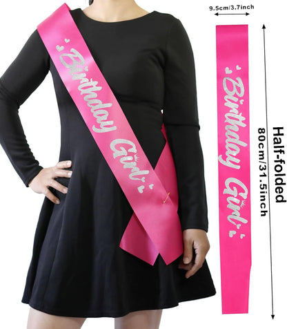 ‘Birthday Girl' Birthday Sash Royal Blue with Glitter Silver Letters Birthday Sash for Women, Sweet 16, 18th 21st B-day Sash