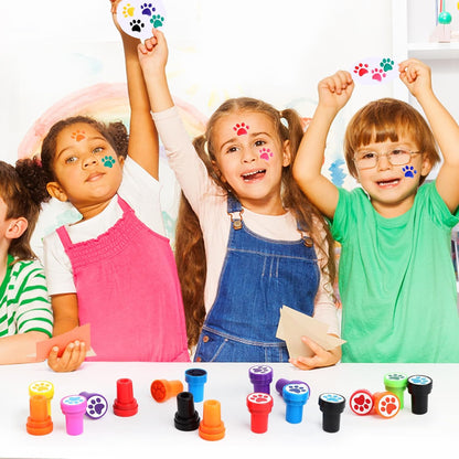 24 PCS Camp Party Favors Camping Adventure Mini Stamps Colorful Self Inking Stamps Camping Themed Party Favors for Boys Girls Student School Classroom Rewards Carnival Prizes Supplies