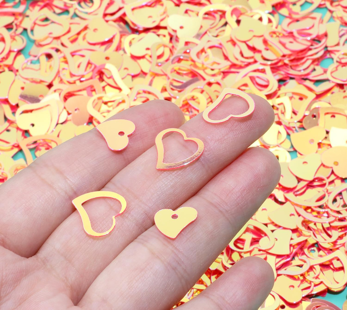 ONLYKXY 1200Pcs Love Heart Shaped Confetti, Table Wedding Decoration, Glitter Confetti for Wedding Party (Silver)