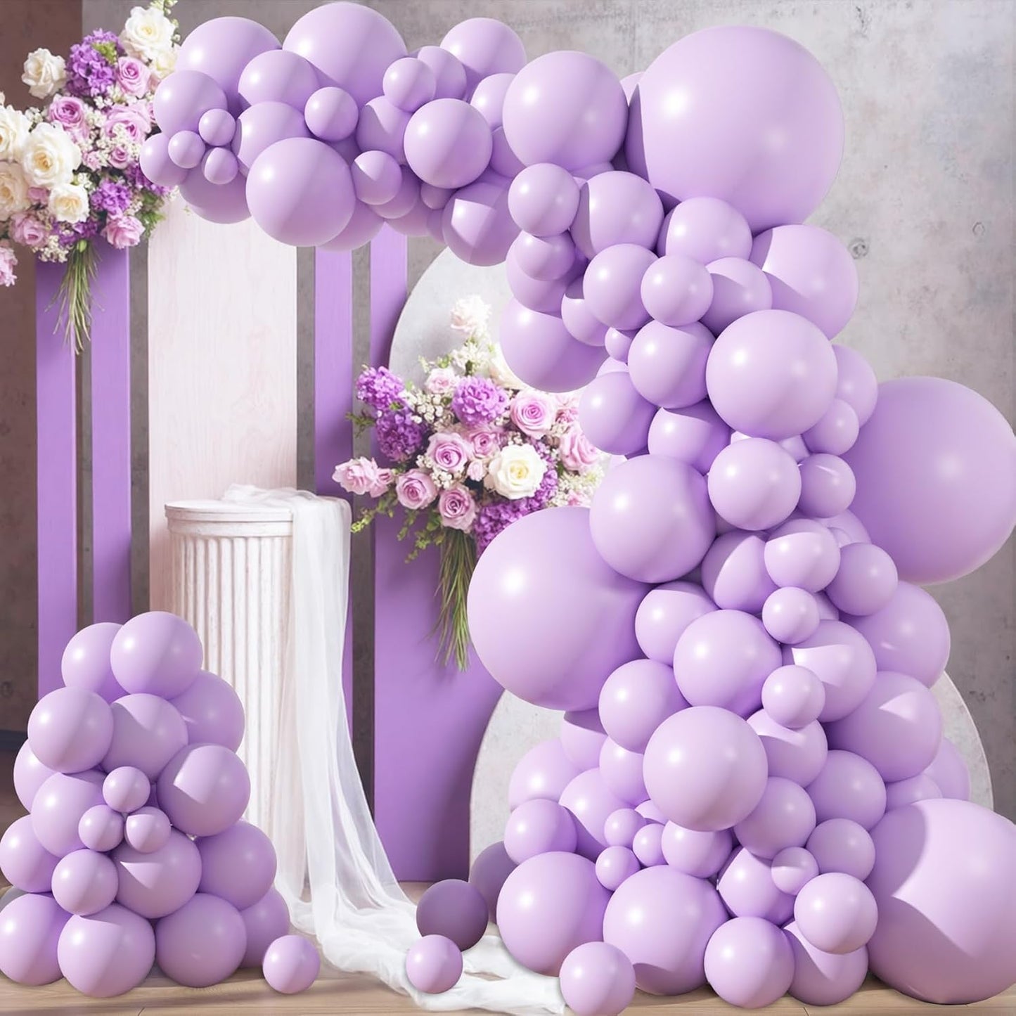 Amandir 153pcs White Sand Balloons Arch Garland Kit Different Sizes 18 12 10 5 Inch Cream Beige Sand White Latex Balloon for Birthday Boho Neutral Baby Shower Wedding Anniversary Party Decorations