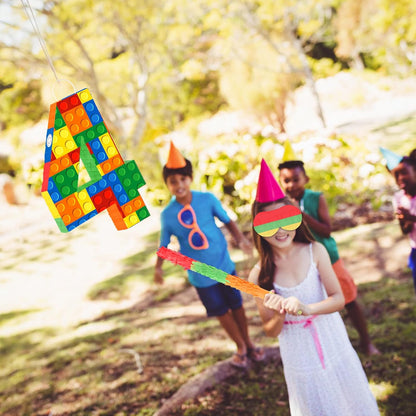 Hooqict Mexican Pinata with Blindfold and Bat Stick Party Pinata for Fiesta Carnival Cinco de Mayo Decorations Kids Adults Mexican Party Games Birthday Party Supplies