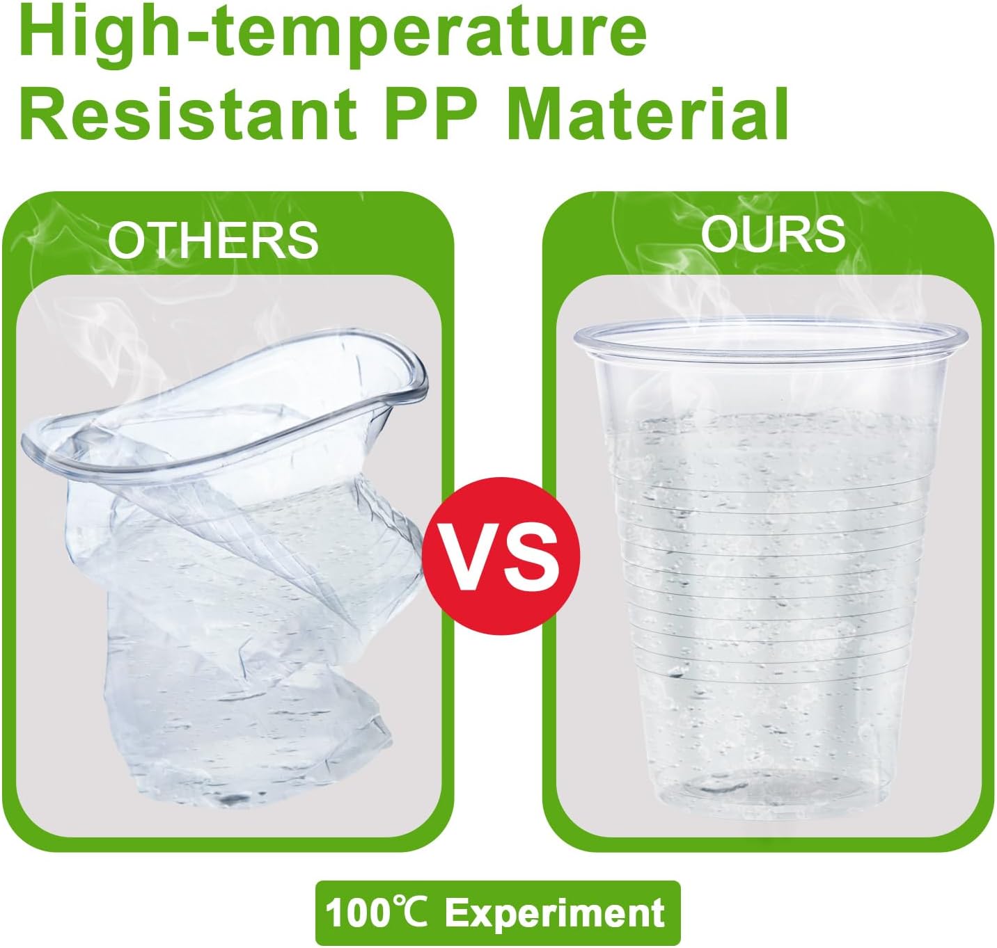 Clawsoff 500 Pack 9 oz Plastic Cups, Disposable Drinking Cups, Water Cups Plastic Clear Cups for Party, Wedding, Graduation, Travel, Holiday, Events, Birthday,Cold,Hot
