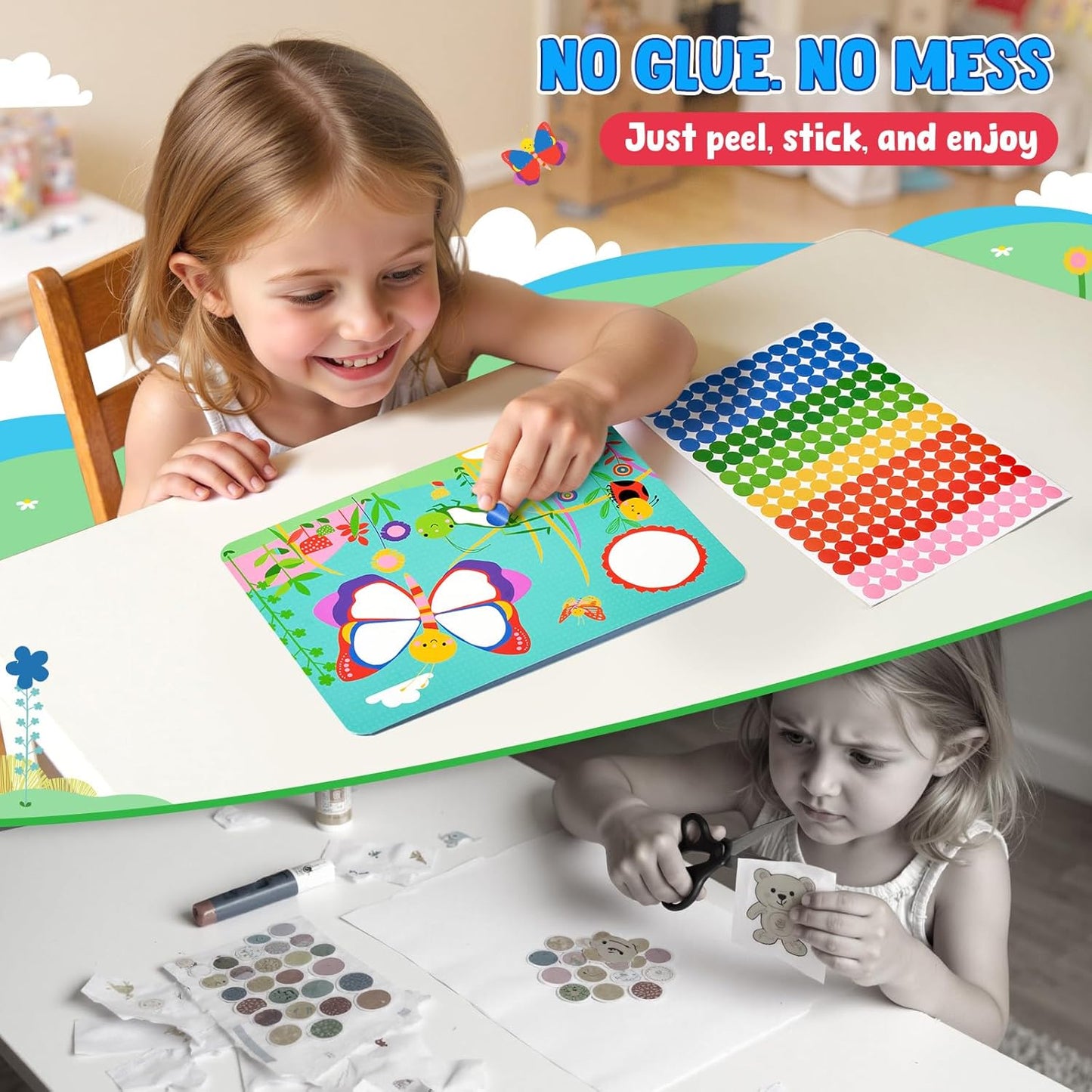 JoyCat 24 Pack Dot Art Craft Kits for Kids Party Favors, Mess-Free Dot Sticker Activity Set with 4800+ Stickers & Goodie Bags, Classroom Prizes, Treasure Box Toys, Goodie Bag Stuffers Ages 3-8