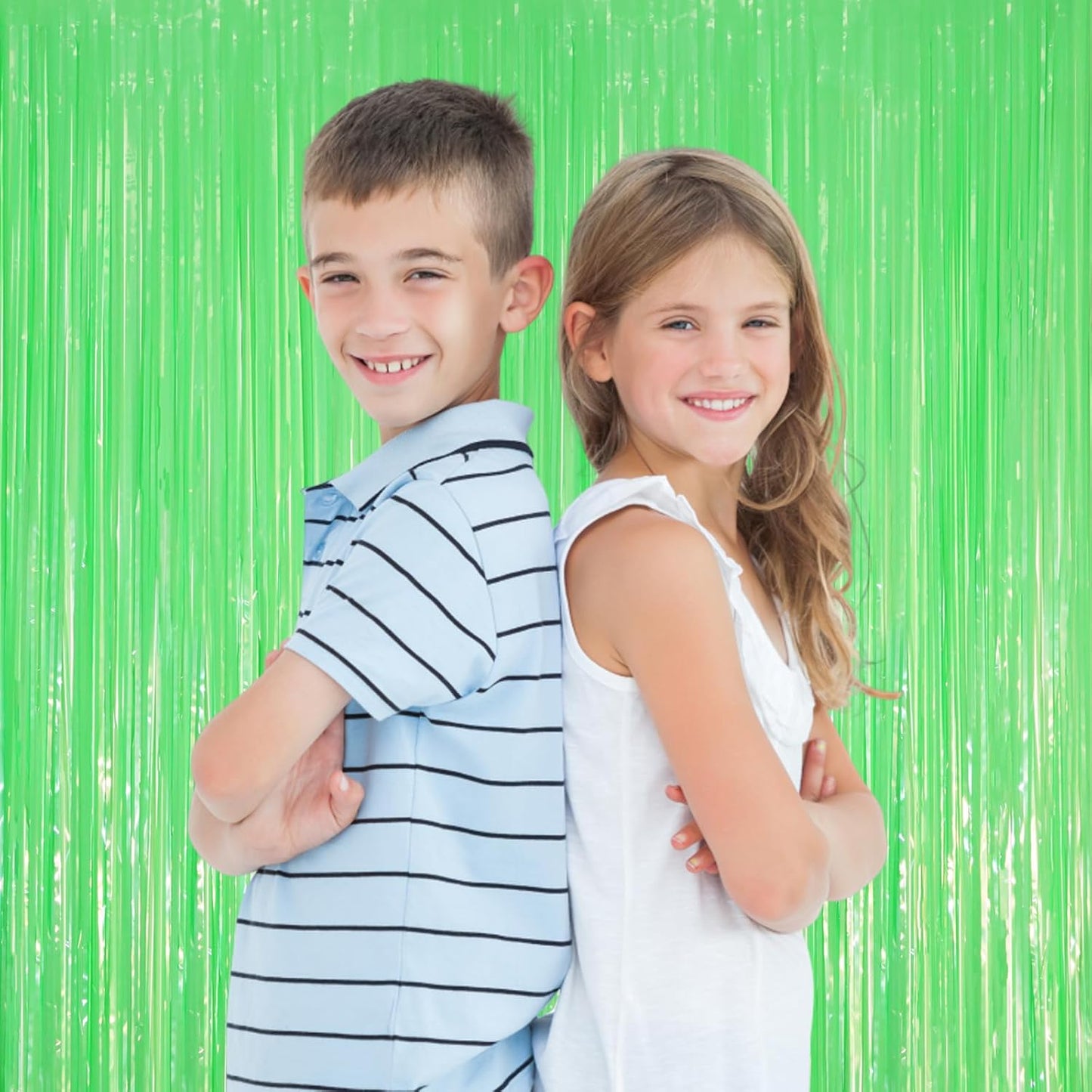 Voircoloria 3 Pack 3.3x8.2 Feet Gold Foil Fringe Backdrop Curtains, Tinsel Streamers, Fringe Backdrop for 2025 New Years Eve, Graduation, Birthday, Baby Shower, Gender Reveal, Disco Party - Colors B