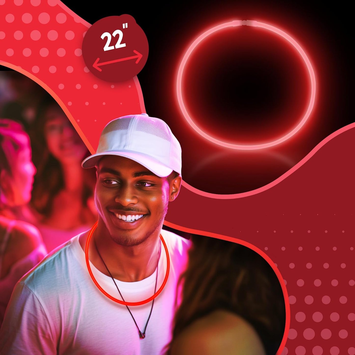 Windy City Novelties 22” Glow Stick Necklaces – 50 Pack for Summer Parties, Camping & July 4th Celebrations (Purple)