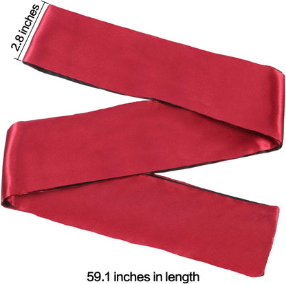 Hestya 2 Pack Sleeping Mask Satin Eye Mask (Black Red) Blindfold, 150 cm
