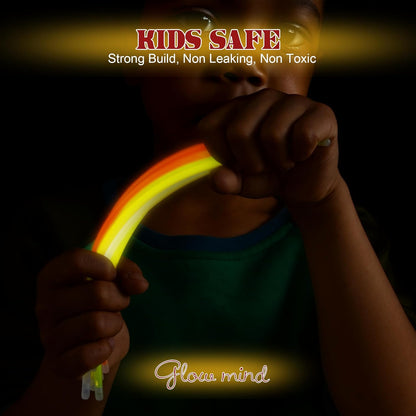 500 Ultra Bright Glow sticks,8" Glow Sticks Bulk,Glow Sticks For Kids Bulk Party Pack,Glow in The Dark Party Supplies,Glowsticks Party Favors with Bracelets and Necklaces