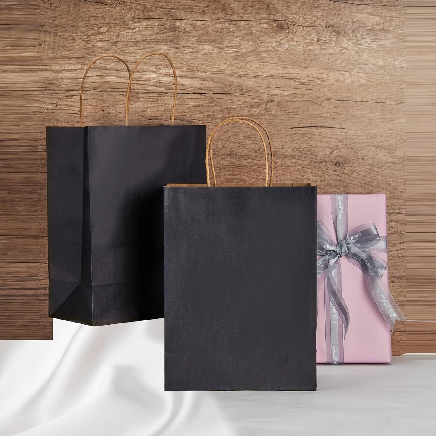 RACETOP 32 Pack Small Paper Gift Bags with Handles, 5.8"×3.2"×8.25" Kraft Paper Party Favor Bags Bulk for Kids Birthday, Baby Shower, Crafts, Wedding, Party Supplies (8 Colors)