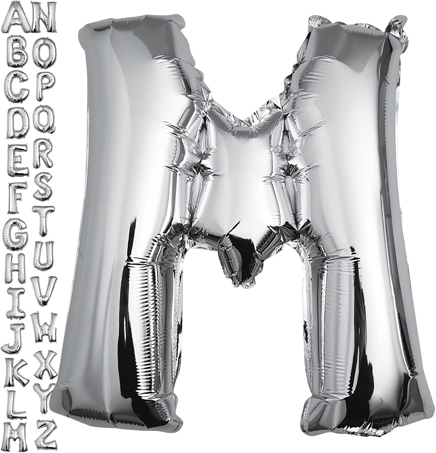 40 inch Silver Letter A Balloon, Big Size Alphabet Foil Mylar Helium Balloons for Birthday Party Celebration Wedding Anniversary Baby Shower Decorations Supplies Alphabet A