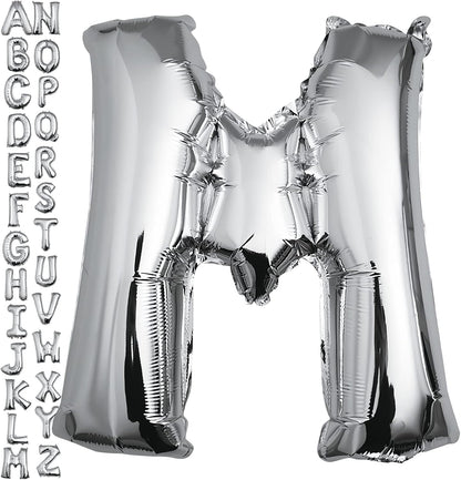 40 inch Silver Letter A Balloon, Big Size Alphabet Foil Mylar Helium Balloons for Birthday Party Celebration Wedding Anniversary Baby Shower Decorations Supplies Alphabet A