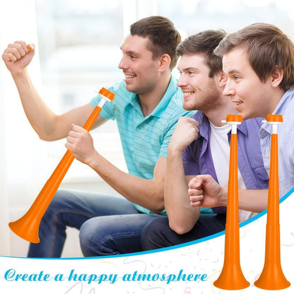6 Pcs Stadium Horn for Adult, 21 Inch Vuvuzela Plastic Collapsible Cheering Trumpets for Sporting Events Football Carnival Party, Red