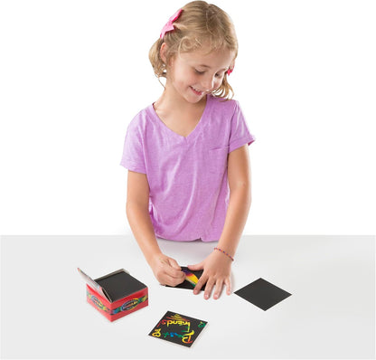 Melissa & Doug Scratch Art® Box of 125 Friendship-Themed Shaped Notes in Desktop Dispenser (Approx. 3.5” x 3.5” Each Note)