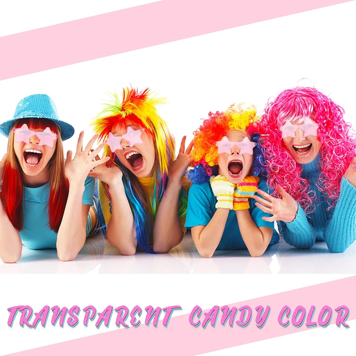 LIULIUBTY Star Shaped Sunglasses, Heart Sunglasses for Bachelorette Party, Colorful Party Favors