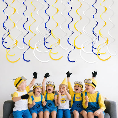 36 Pcs Blue Hanging Swirl Decorations Ombre Royal Blue White Felt Swirl Streamer Spiral Ceiling Garland for Birthday Wedding Baby Shower Graduation Under The Sea Nautical Ahoy Achor Party Supplies