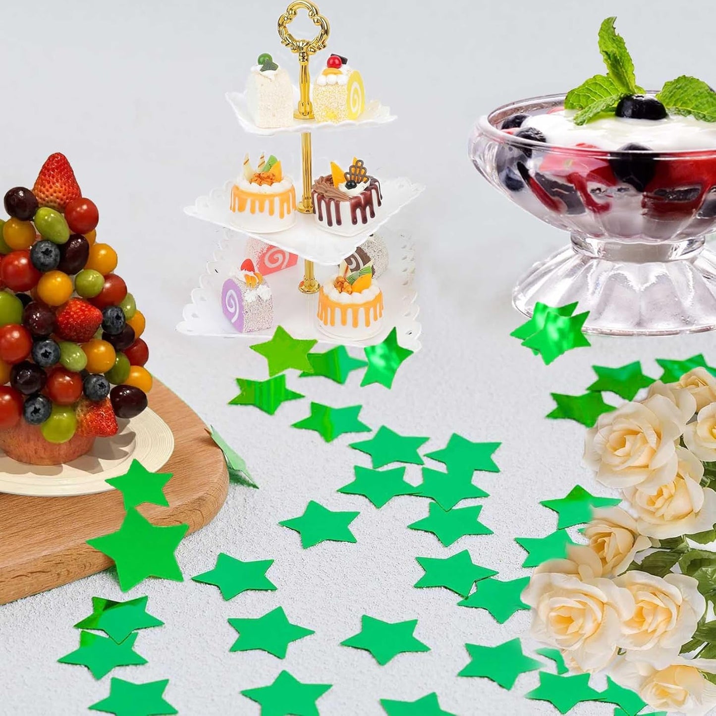 Rainbow Star Metallic Foil Confetti 8000 Pcs Shiny Star Table Confetti for Fill Balloon Wedding Graduation Party Decorations,60g of pack