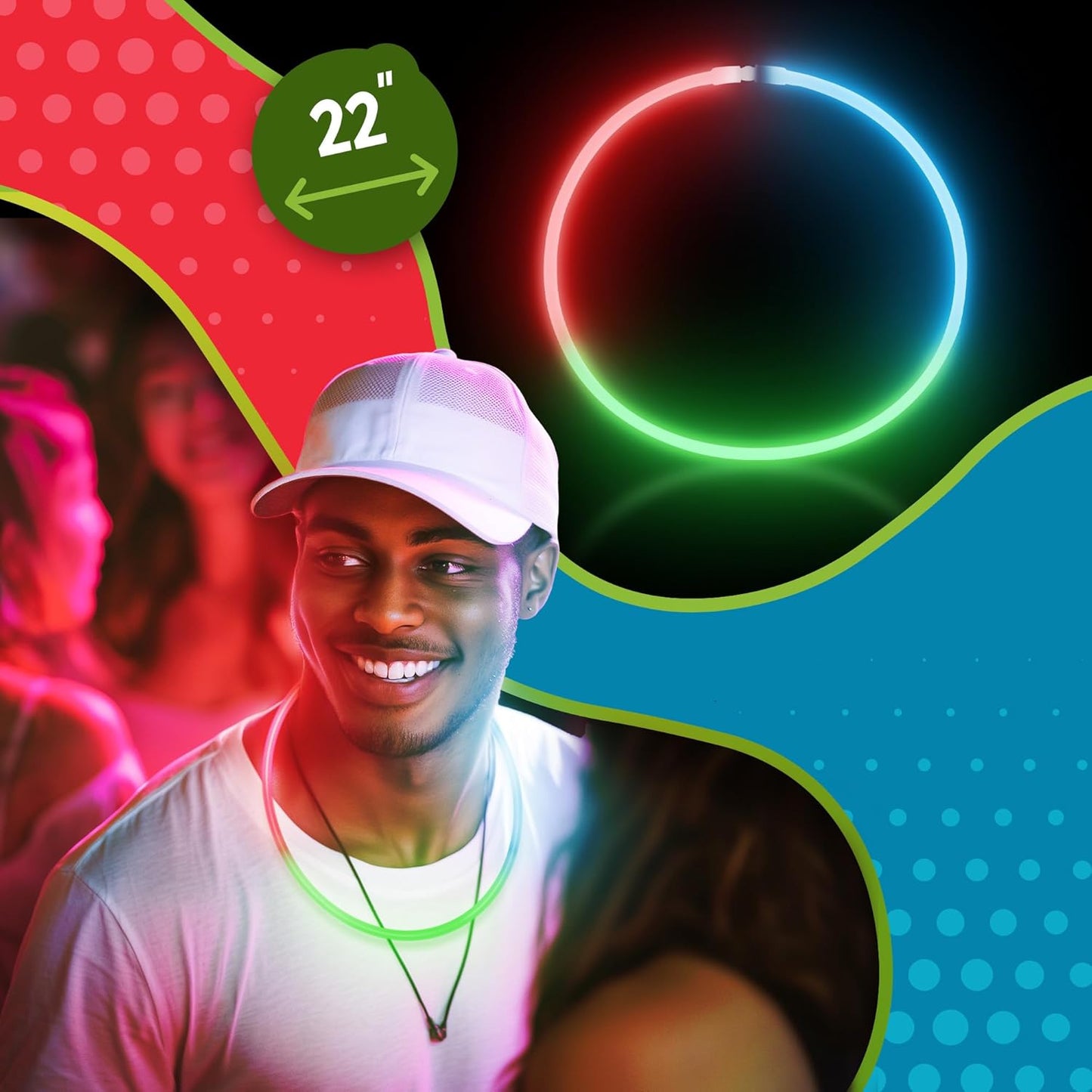 Windy City Novelties 22” Glow Stick Necklaces – 50 Pack for Summer Parties, Camping & July 4th Celebrations (Purple)