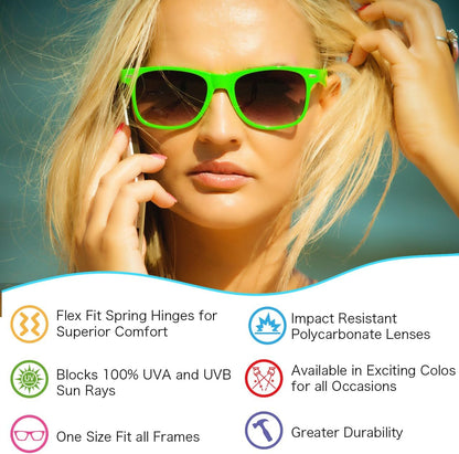 Party Sunglasses Bulk - Adult Retro Plastic Pack of 12 Vintage Sunglasses for Men Women - Party Favors