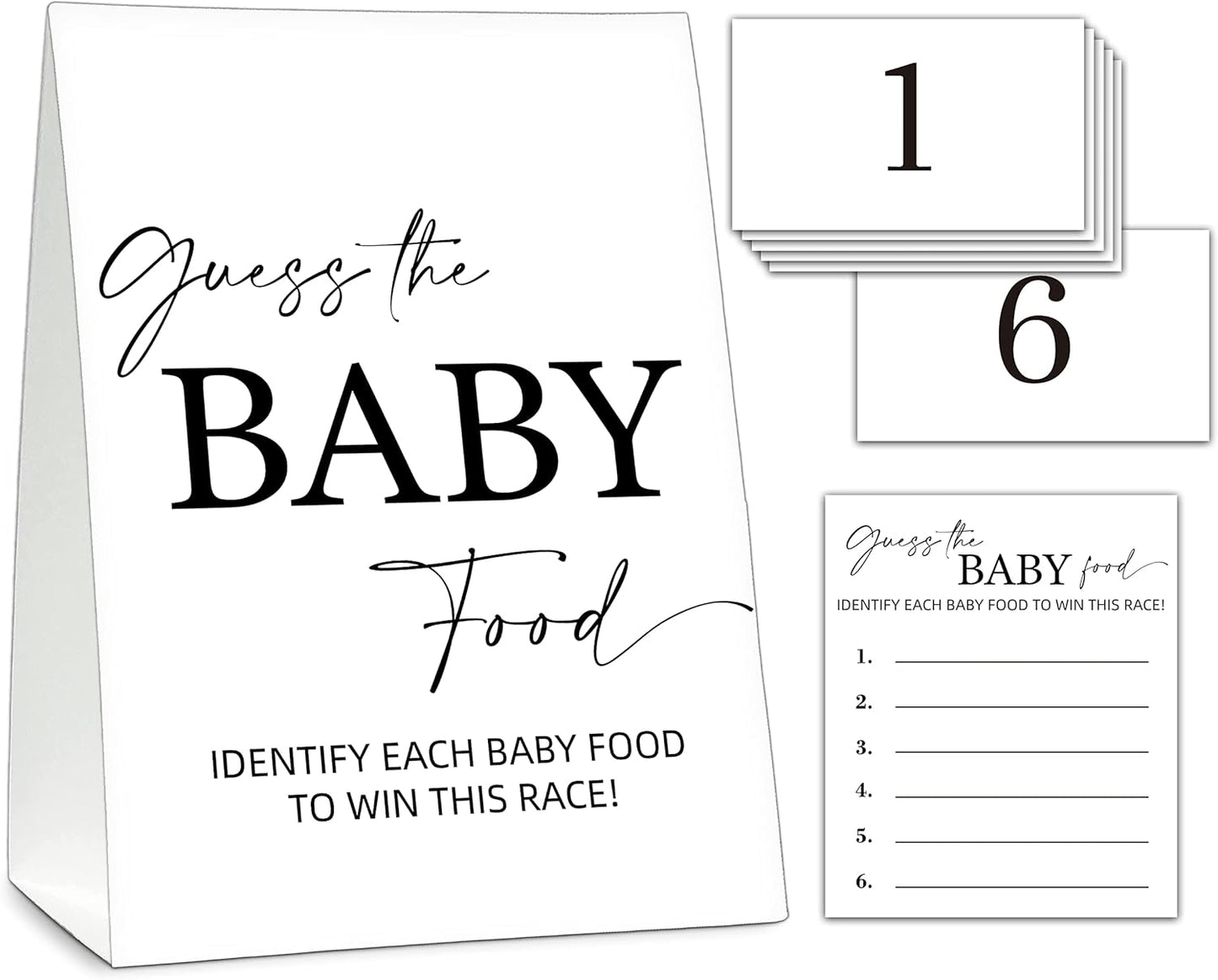 ZIIUFRN Baby Shower Games(5" X 7"), 30 Sets Modern Black and White Baby Bingo Guess Gift Game Cards, Boy Girl Gender Neutral Baby Shower Supplies-B07