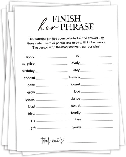 Birthday Party Games, My Favorite Memory, 25 Pcs Card Set for Guests, Fun Birthday Game for Teen Adults – A06