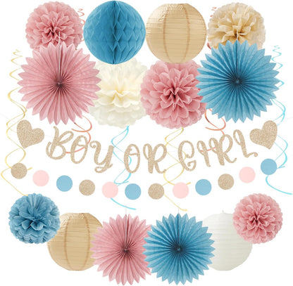 2026 Blue Class-Congratulations Prom Graduation Party-Decorations - 22pcs High School College Grad Supplies Decor,Royal Navy White Silver Tissue Pom Poms Streamers, Paper Flowers Lanterns Hugmoon